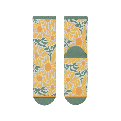 The June Bug | Sunflower Heel Hammock™ Quarter Crew Socks