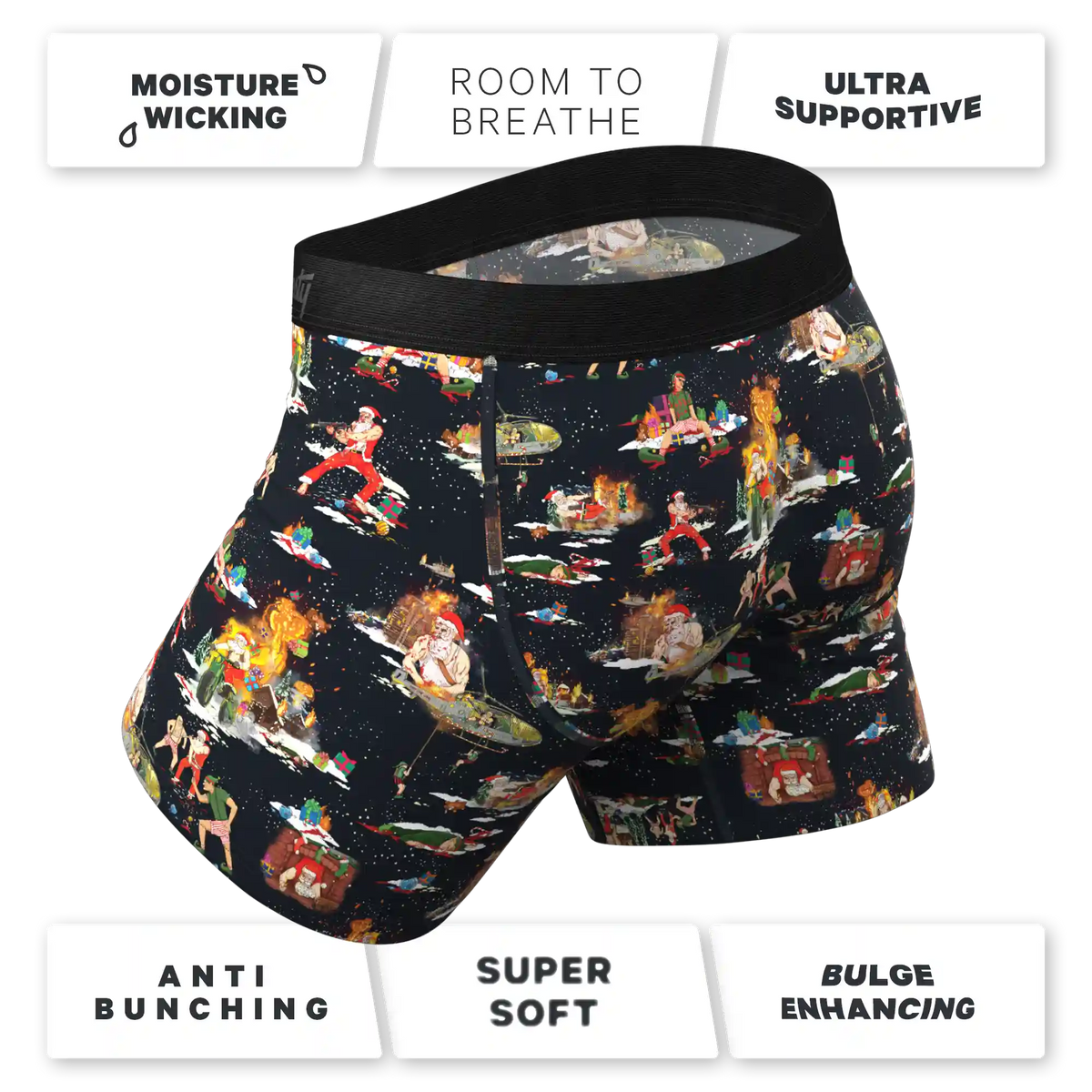 The 12 Slays of Christmas | Christmas Scene Ball Hammock® Pouch Underwear With Fly