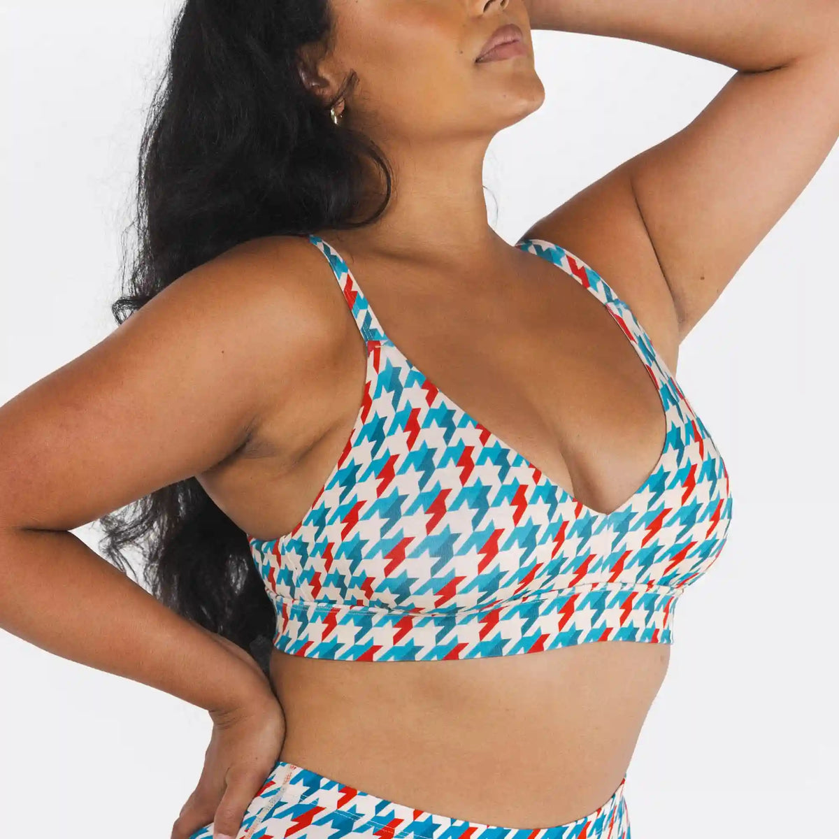 The Swanky | Retro Houndstooth Boob Hammock™ Plunge Bralette