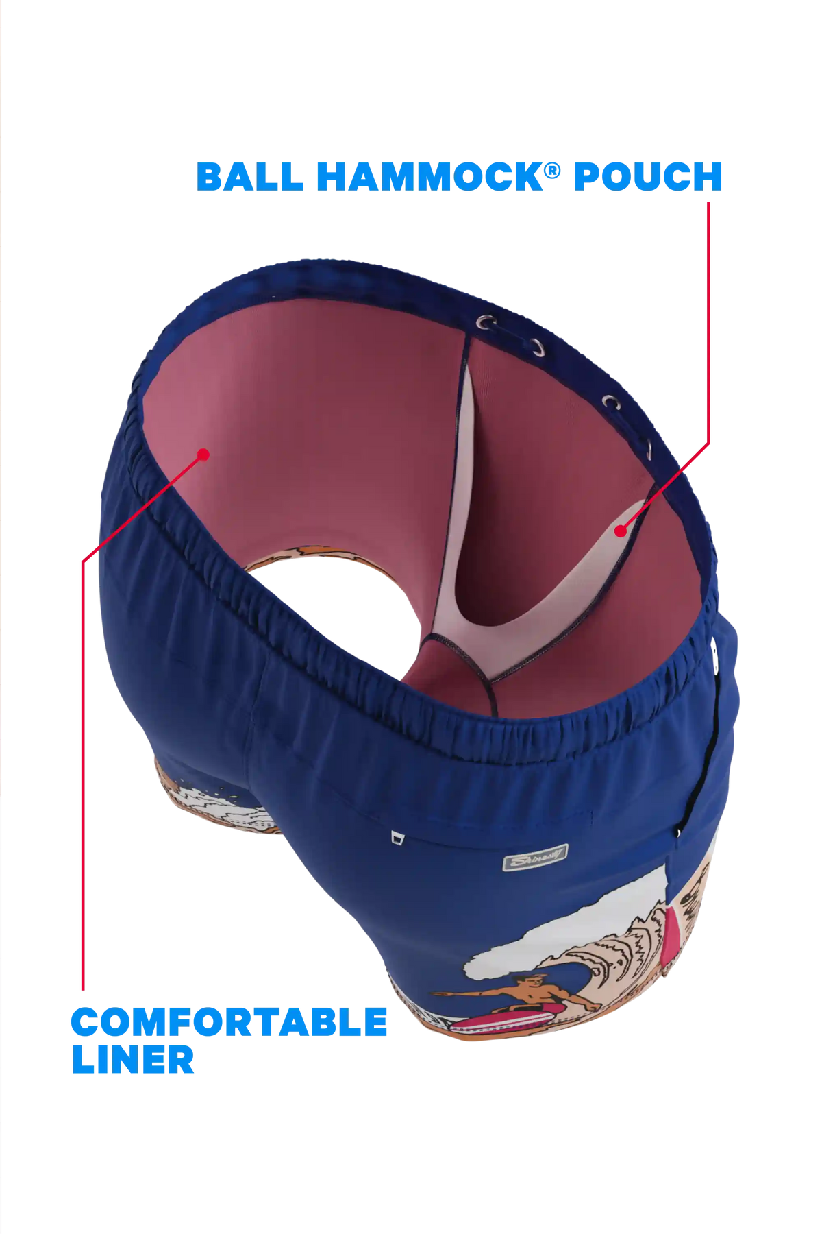The Tidal Lager | Beer Surfer Ball Hammock® Pouch 8" Swim Trunks