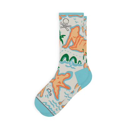 The Pirate's Booty | Naughty Map Heel Hammock™ Crew Socks