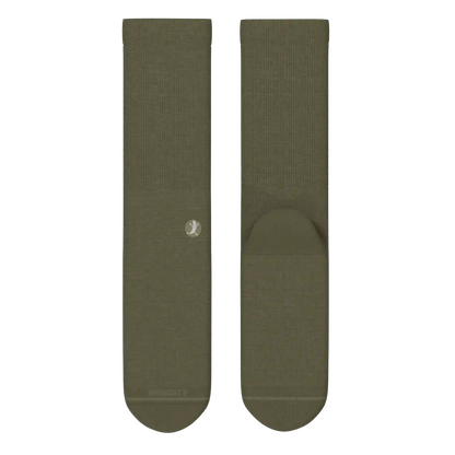 The Fields Of Green | Oil Green Heel Hammock™ Crew Socks