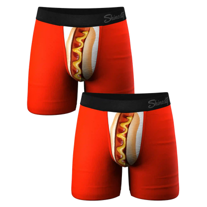 The Coney Islands | Hot Dog Ball Hammock® Boxer Couples Matching Underwear 2 Pack