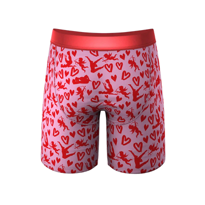 The Cupid Shuffle | Glow in the Dark Valentines Day Ball Hammock® Boxer - Long Leg