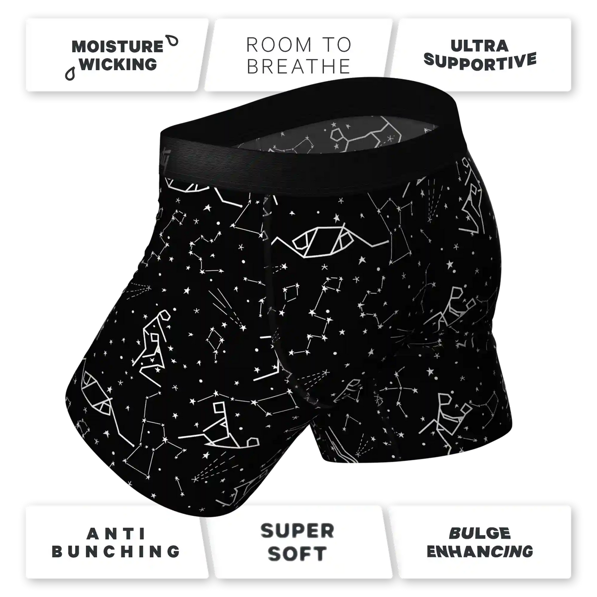 The Big Bang | Glow In The Dark Constellation Ball Hammock® Pouch Underwear With Fly