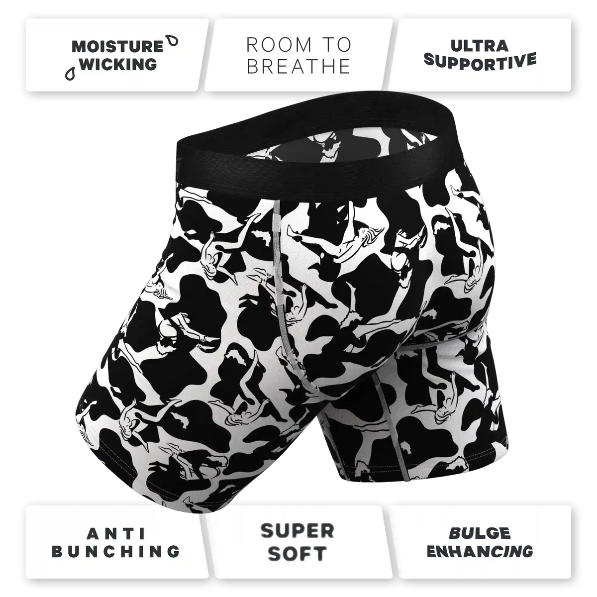 The Cowmasutra | Naughty Abstract Ball Hammock® Boxer - Long Leg