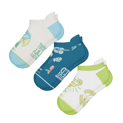 The Toes in the Sand | Heel Hammock™ Ankle Socks 3 Pack