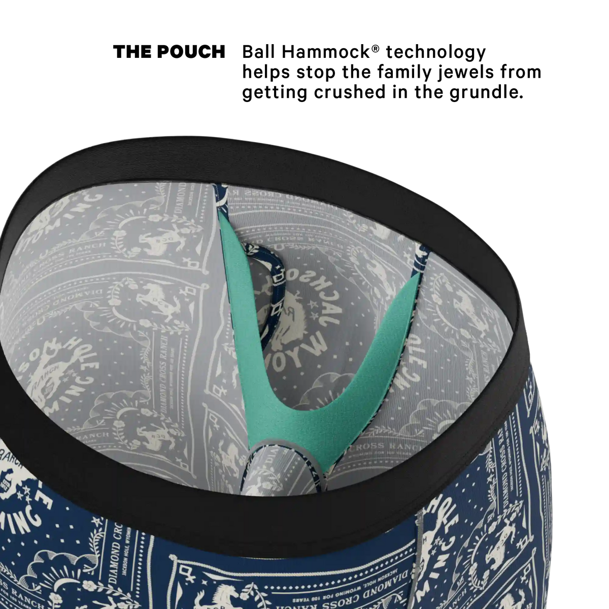 The Wrangle 'Em | Blue Bandana Shinesty x Diamond Cross Ranch Ball Hammock® Boxer - Long Leg