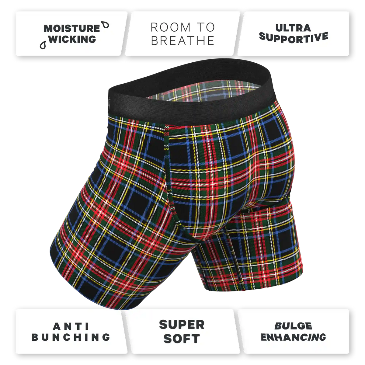 The Cappuccino | Holiday Tartan Plaid Ball Hammock® Boxer - Long Leg