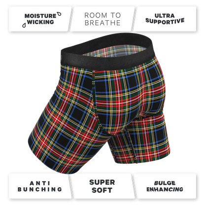 The Cappuccino | Holiday Tartan Plaid Ball Hammock® Boxer - Long Leg