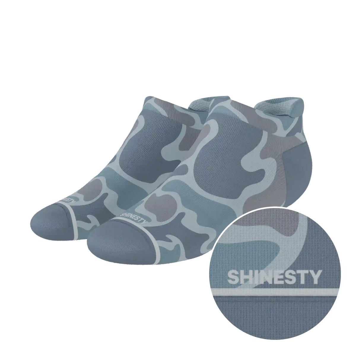 The Trail Runner | Tonal Grey Camoflauge Heel Hammock™ Ankle Socks