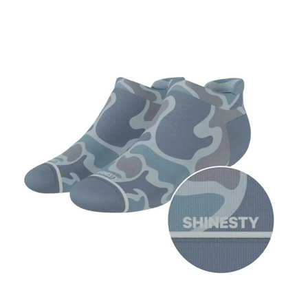 The Trail Runner | Tonal Grey Camoflauge Heel Hammock™ Ankle Socks