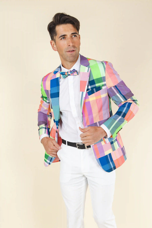 The Plaid To The Bone | Plaid Patchwork Suit