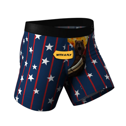 The Bearly Theres | USA Grizzly Bear Ball Hammock® Pouch Underwear with Fly