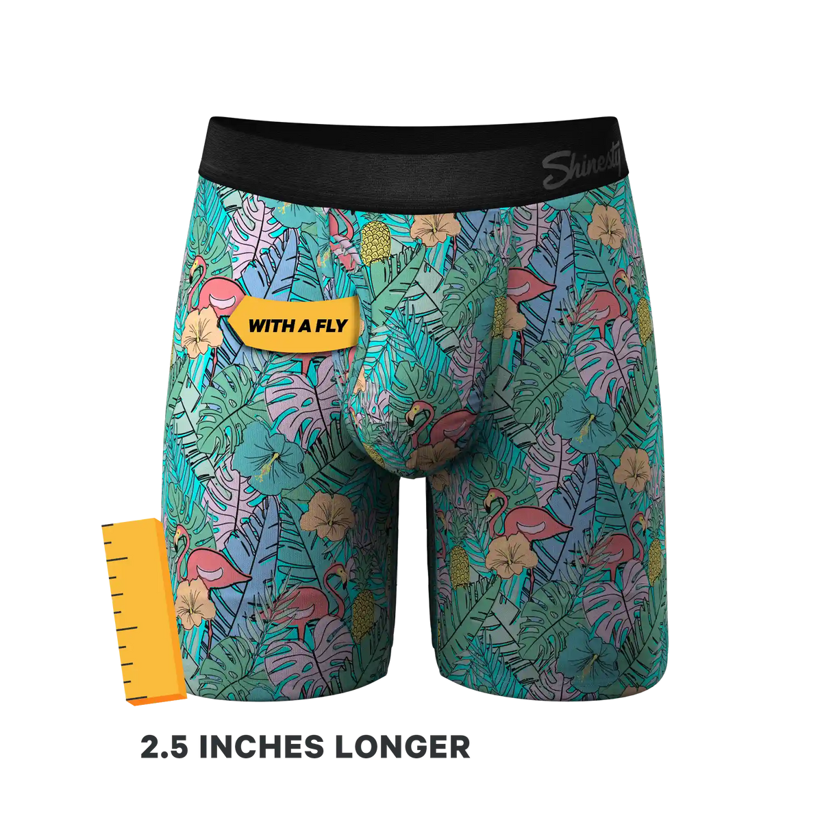 The Hot Tropic | Tropical Flamingo Ball Hammock® Boxer - Long Leg