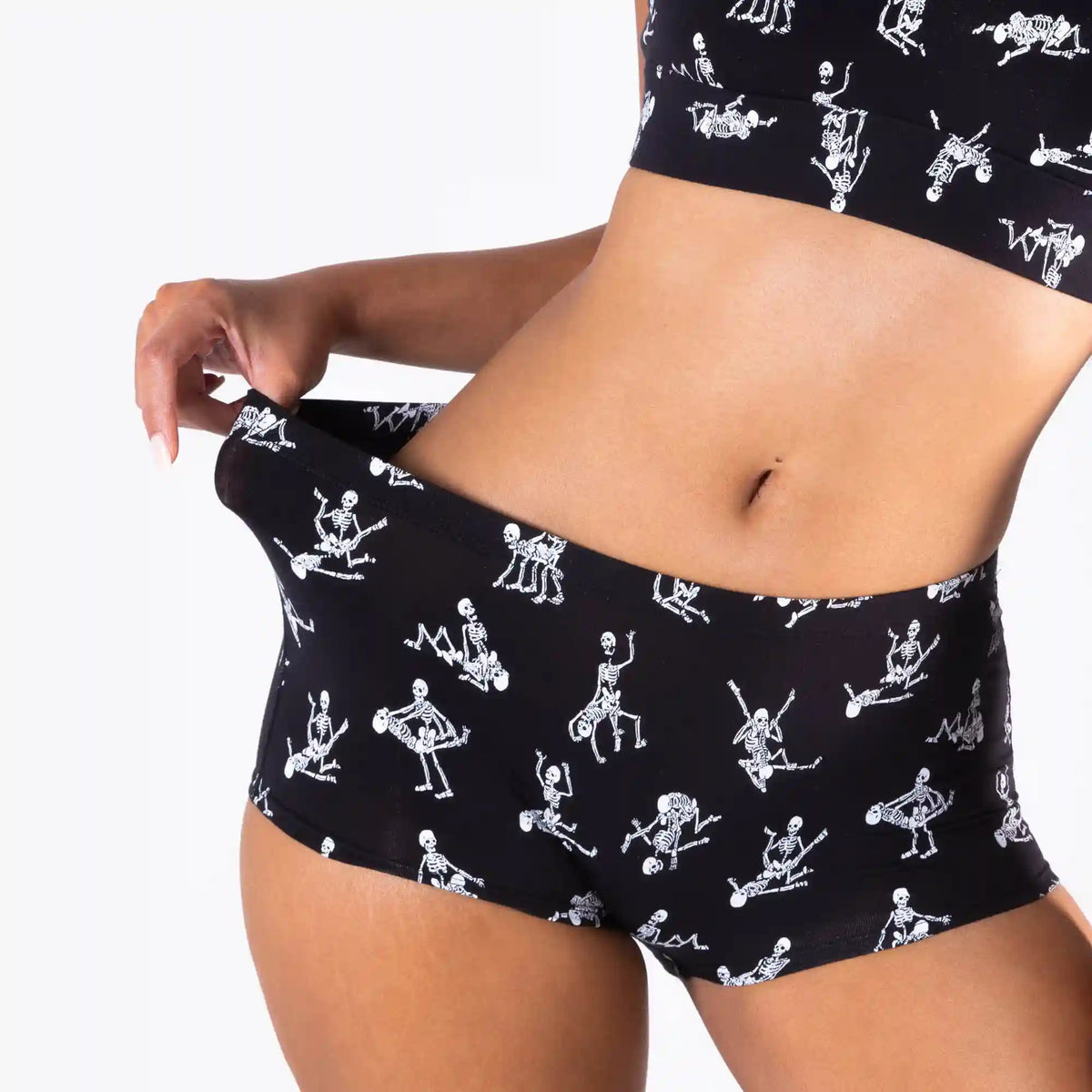 The Bare Back Bones | Glow in the Dark Skeletons Modal Boyshort Underwear