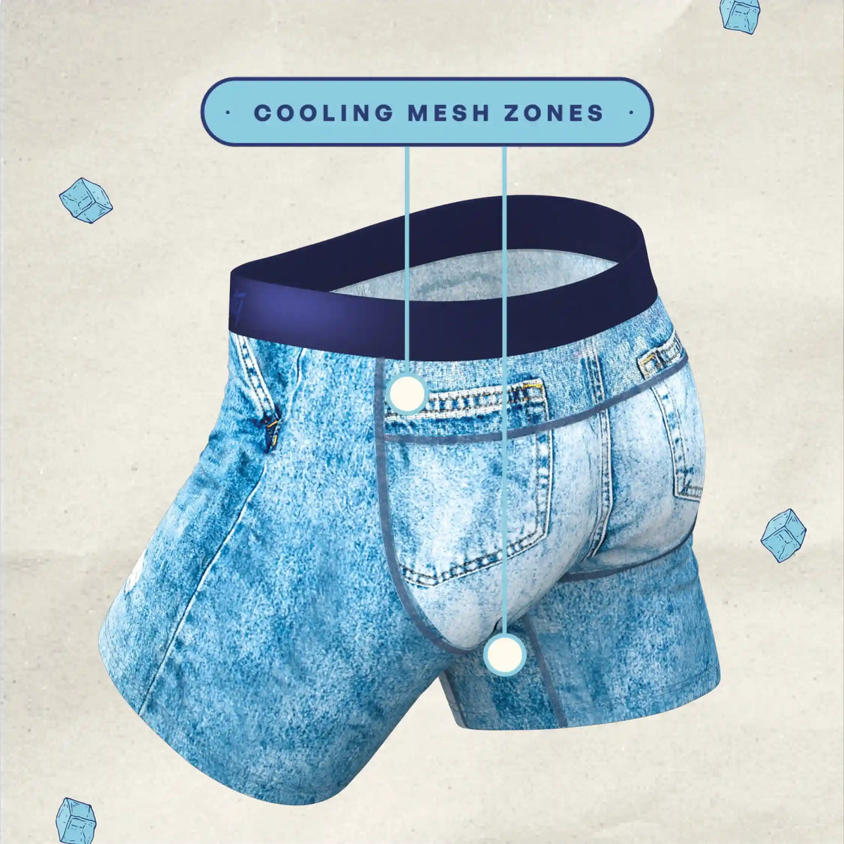 The Never Nude | Denim paradICE™ Cooling Ball Hammock® Pouch Underwear