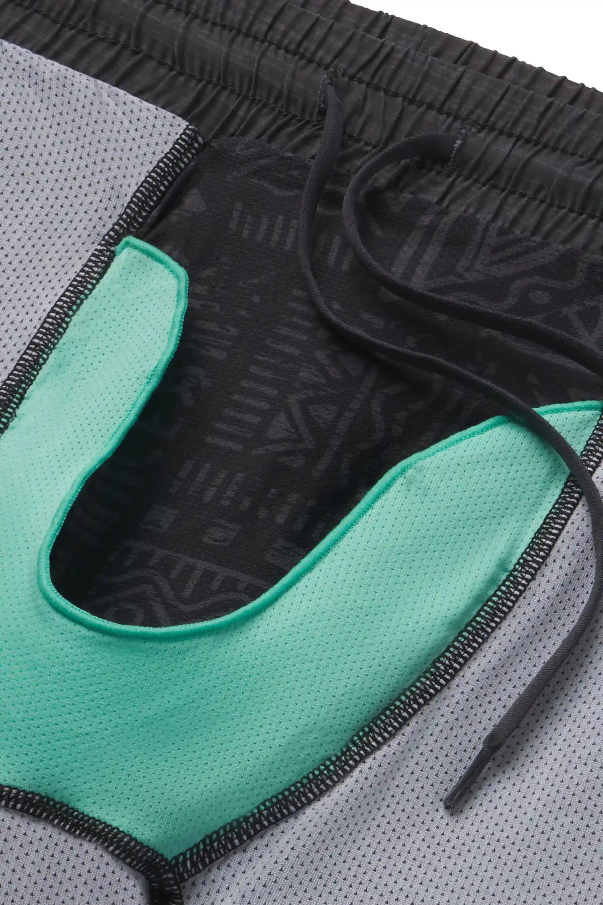 The Tribal Council | Grey Tonal Island Block Ball Hammock® 9 Inch Athletic Shorts
