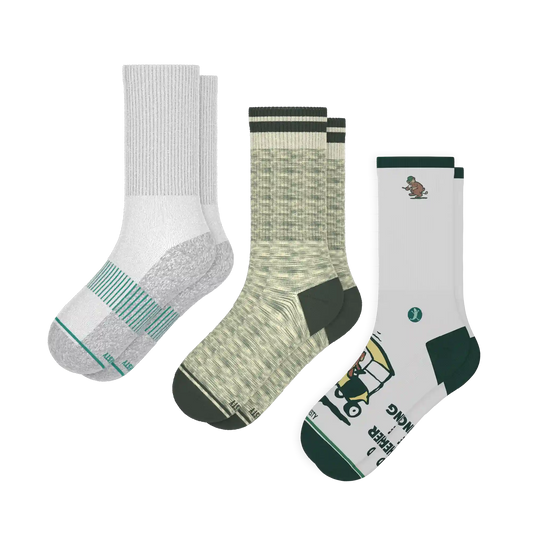 The Golfer Three | Heel Hammock™ Crew Socks 3 Pack