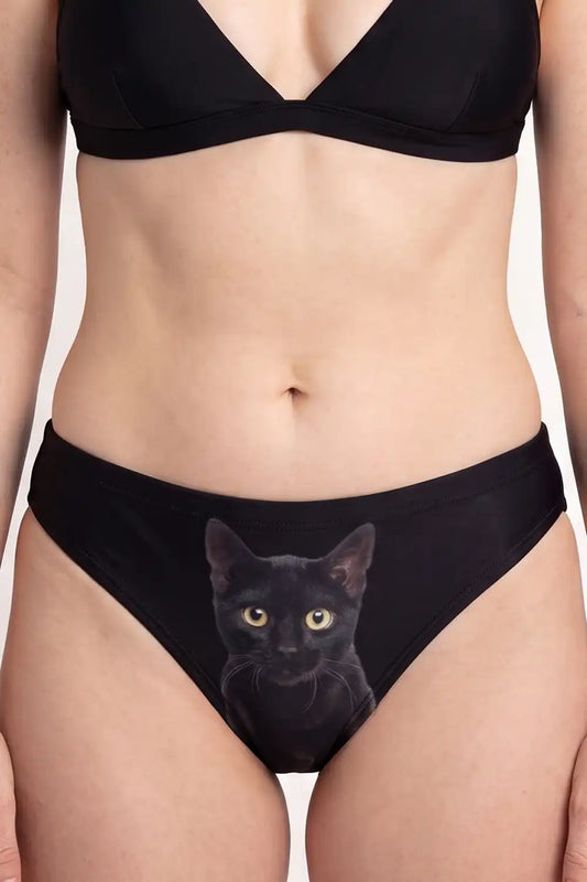 The Hex Appeal | Black Cat Modal Bikini Underwear