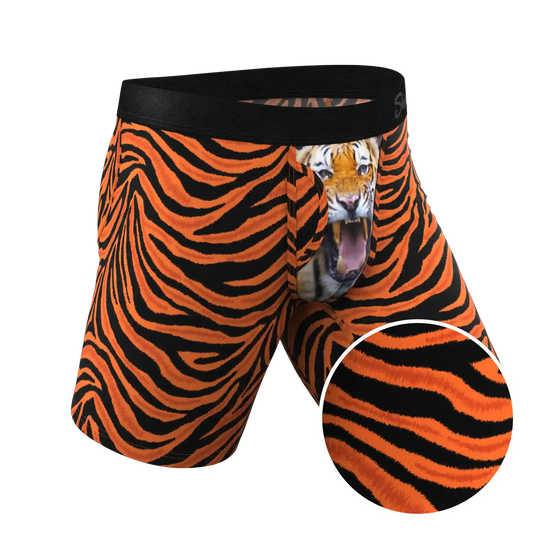 The Feral Feline | Tiger Print Ball Hammock® Boxer - Long Leg