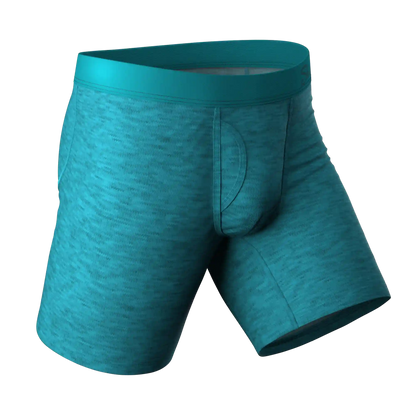 The Nerves of Teal | Teal Heather Ball Hammock® Boxer - Long Leg