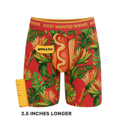 The Wiener In Paradise | Shinesty X Wienerschnitzel Tropical Ball Hammock® Boxer - Long Leg