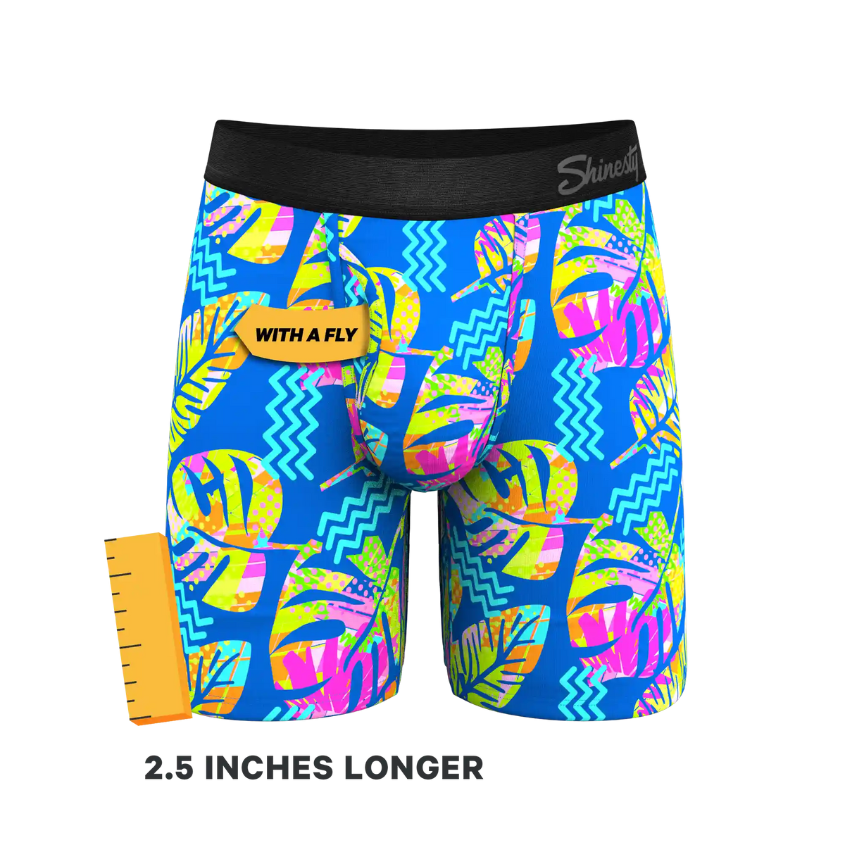 The Oahu Rendezvous | Tropical Leaves Ball Hammock® Boxer - Long Leg