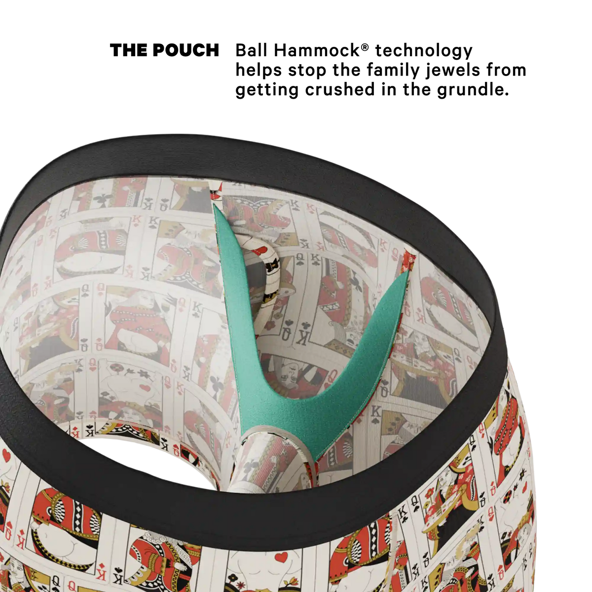 The Bottomless Blackjack | Vintage Playing Cards Ball Hammock® Pouch Underwear With Fly