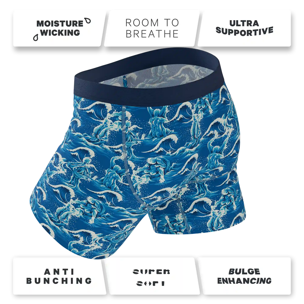 The Slippery When Wet | Naughty Wave Ball Hammock® Pouch Underwear With Fly