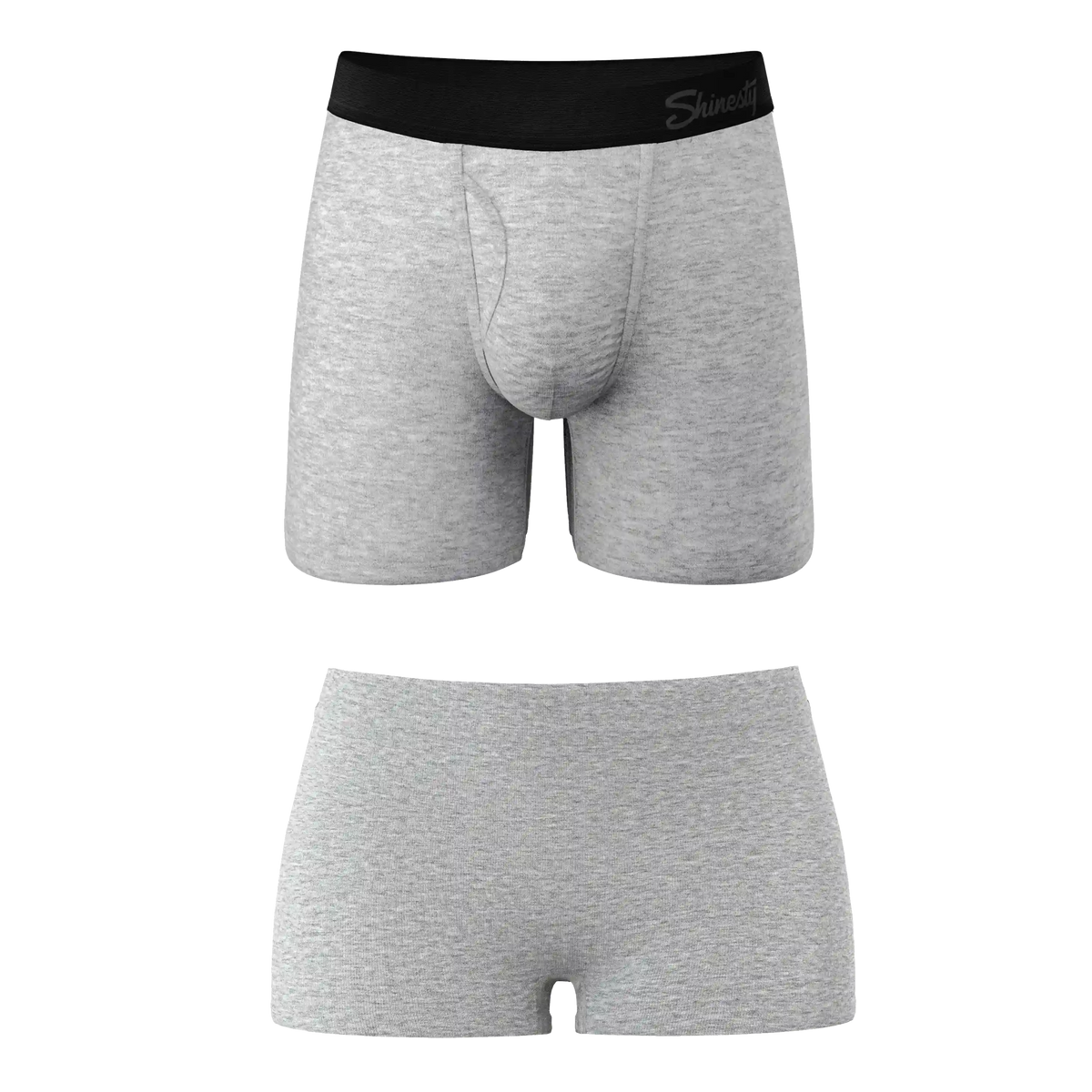 The Intramural Champ | Grey Boyshort and Ball Hammock® Boxer With Fly Matching Couples Underwear Pack