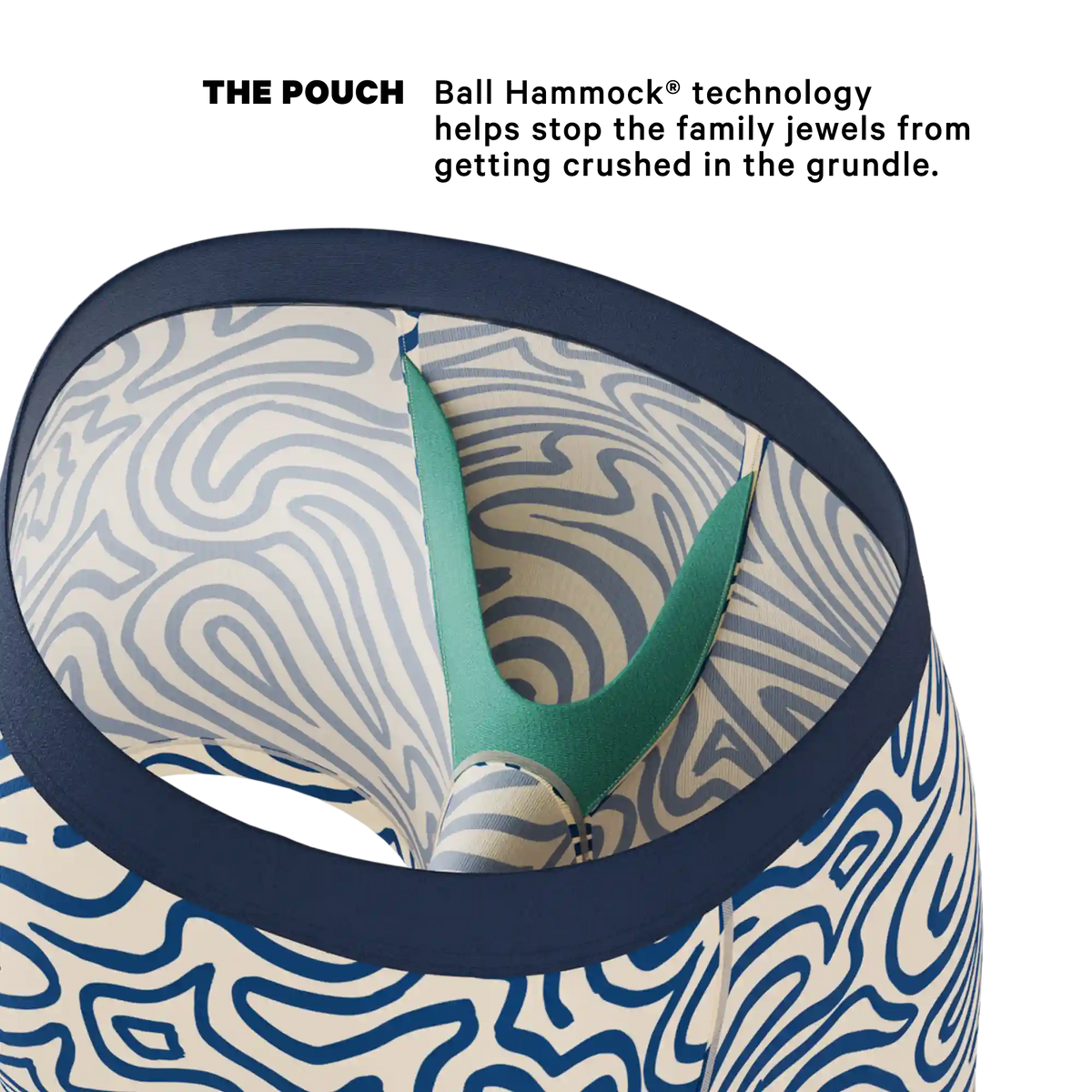The Rio Grande | Abstract Navy Line Ball Hammock® Pouch Underwear