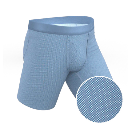 The Chambray All Day | Blue Chambray Ball Hammock® Boxer - Long Leg