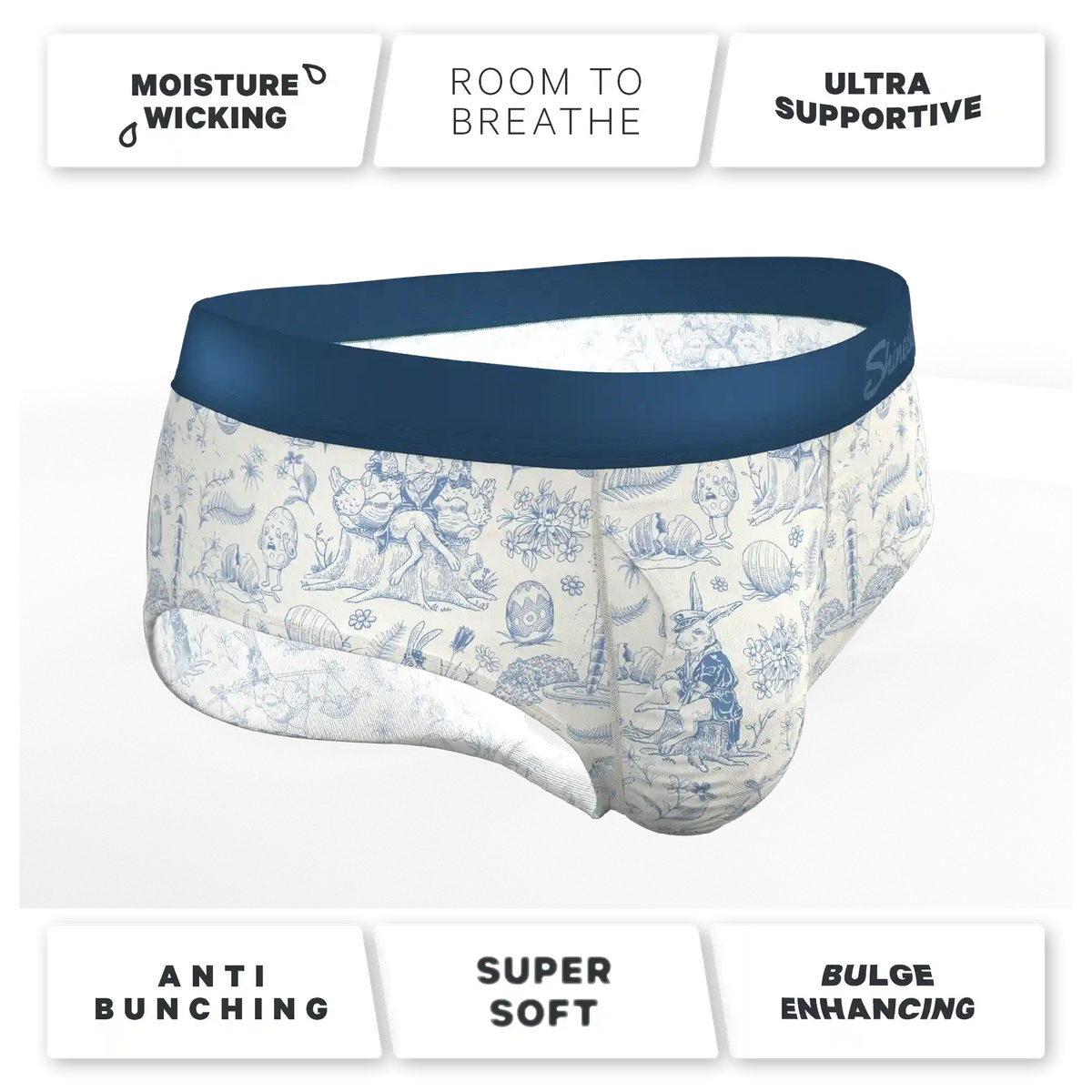 The Hot Cottontail | Easter Toile Ball Hammock® Pouch Underwear Briefs