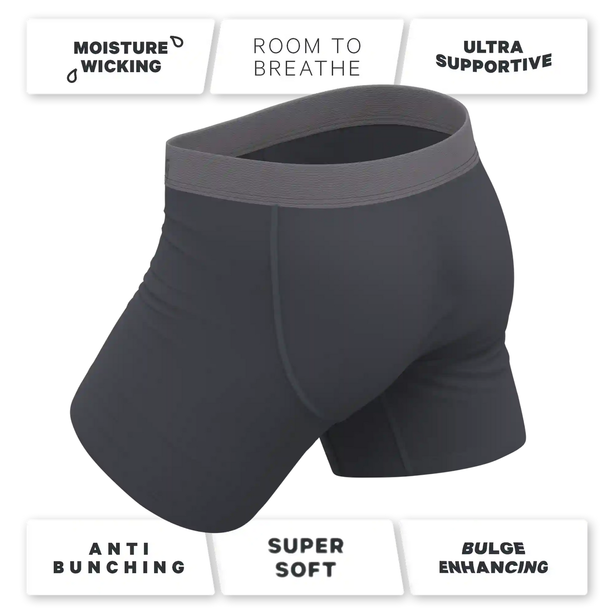 The Slate Expectations | Grey Tonal Ball Hammock® Pouch Underwear