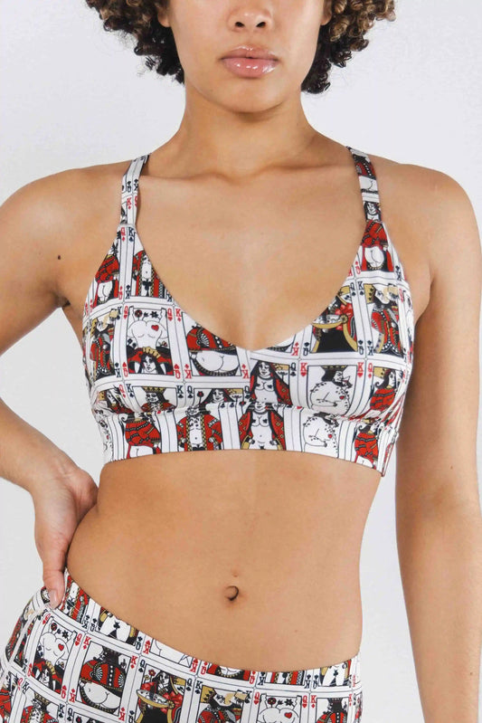The Bottomless Blackjack | Vintage Playing Cards Boob Hammock™ Plunge Bralette