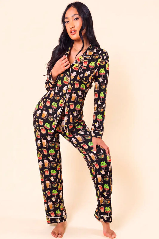 The Potions Pub | Halloween Cocktail SleepDeep™ Women’s Long Sleeve Pajama Set