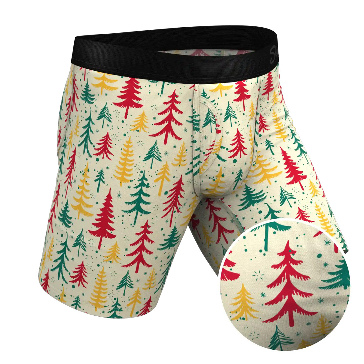 The Pine Tree Playboy | Retro Christmas Trees Ball Hammock® Boxer - Long Leg