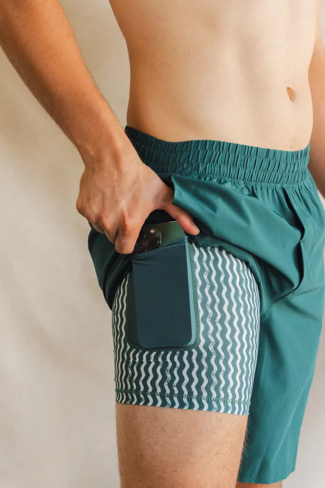 The Green Way | Green Deck Stripe Ball Hammock® 9 Inch Athletic Shorts