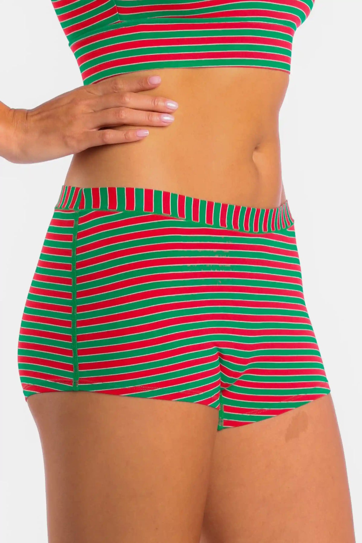 The Stripe Club | Christmas Striped Modal Boyshort Underwear