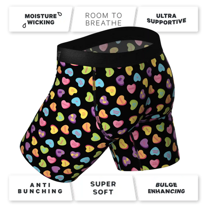 The Smooth Talker | Candy Hearts Ball Hammock® Boxer - Long Leg
