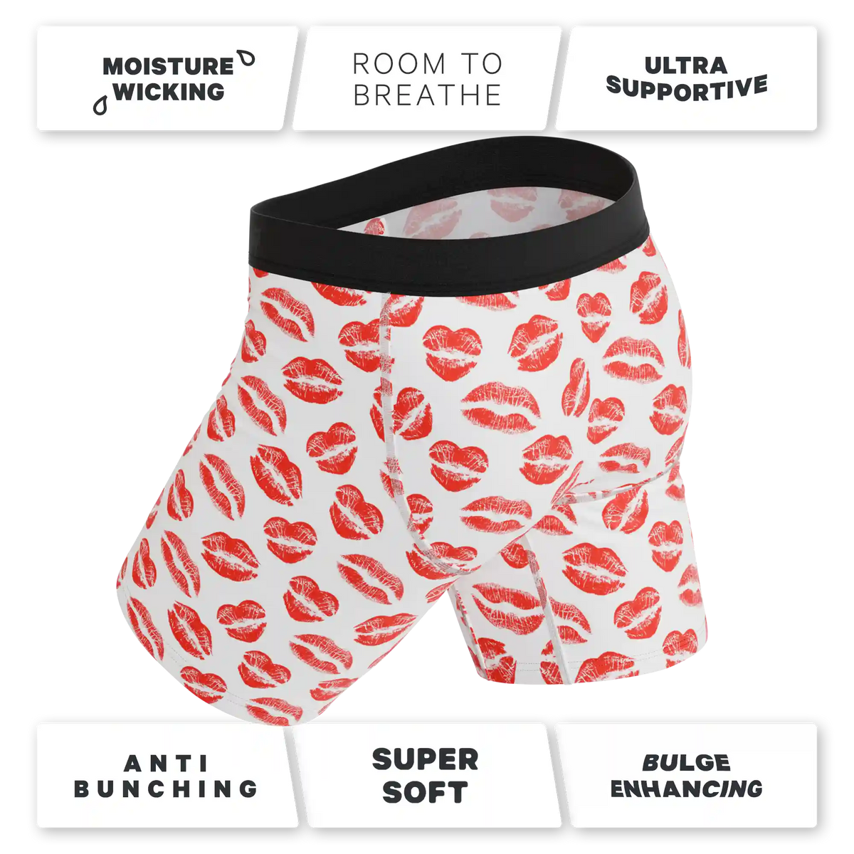 The Pucker Up | Lipstick Kiss Ball Hammock® Boxer - Long Leg