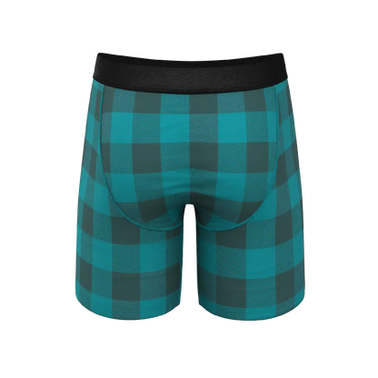 The Plaid And Simple | Green Buffalo Check Ball Hammock® Boxer - Long Leg