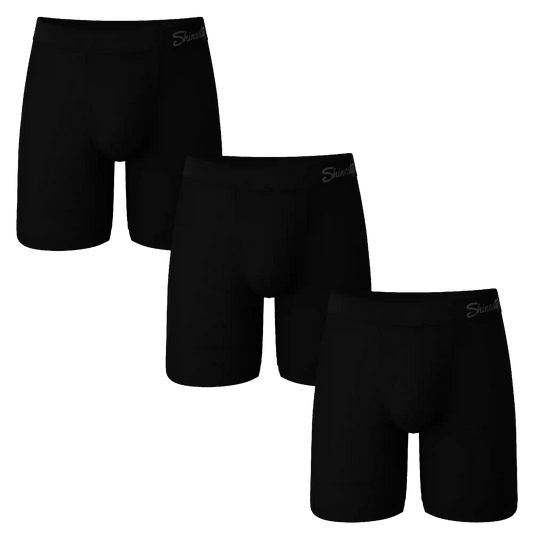 The Ash and Ember | Long Leg Black Ball Hammock® Pouch Underwear With Fly 3 Pack