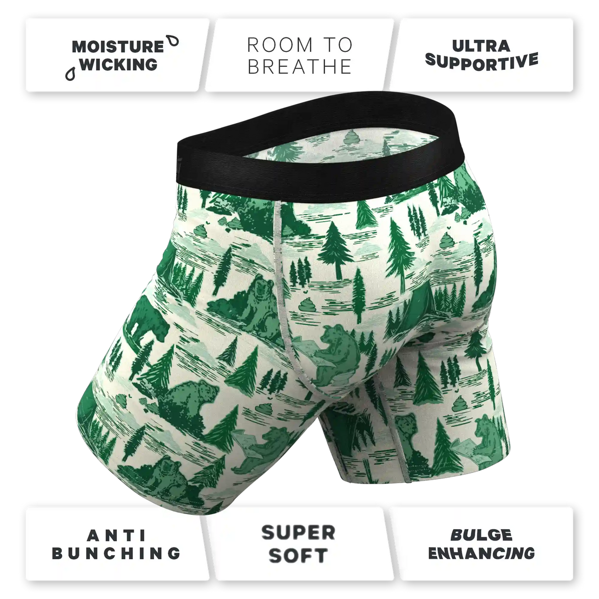 The Does A Bear | Green Toilet Bear Ball Hammock® Boxer - Long Leg