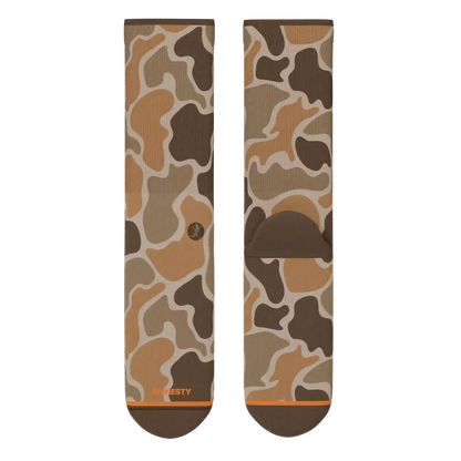 The Out Of Sight | Light Duck Camo Heel Hammock™ Crew Socks