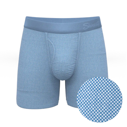The Chambray All Day | Blue Chambray Ball Hammock® Pouch Underwear With Fly