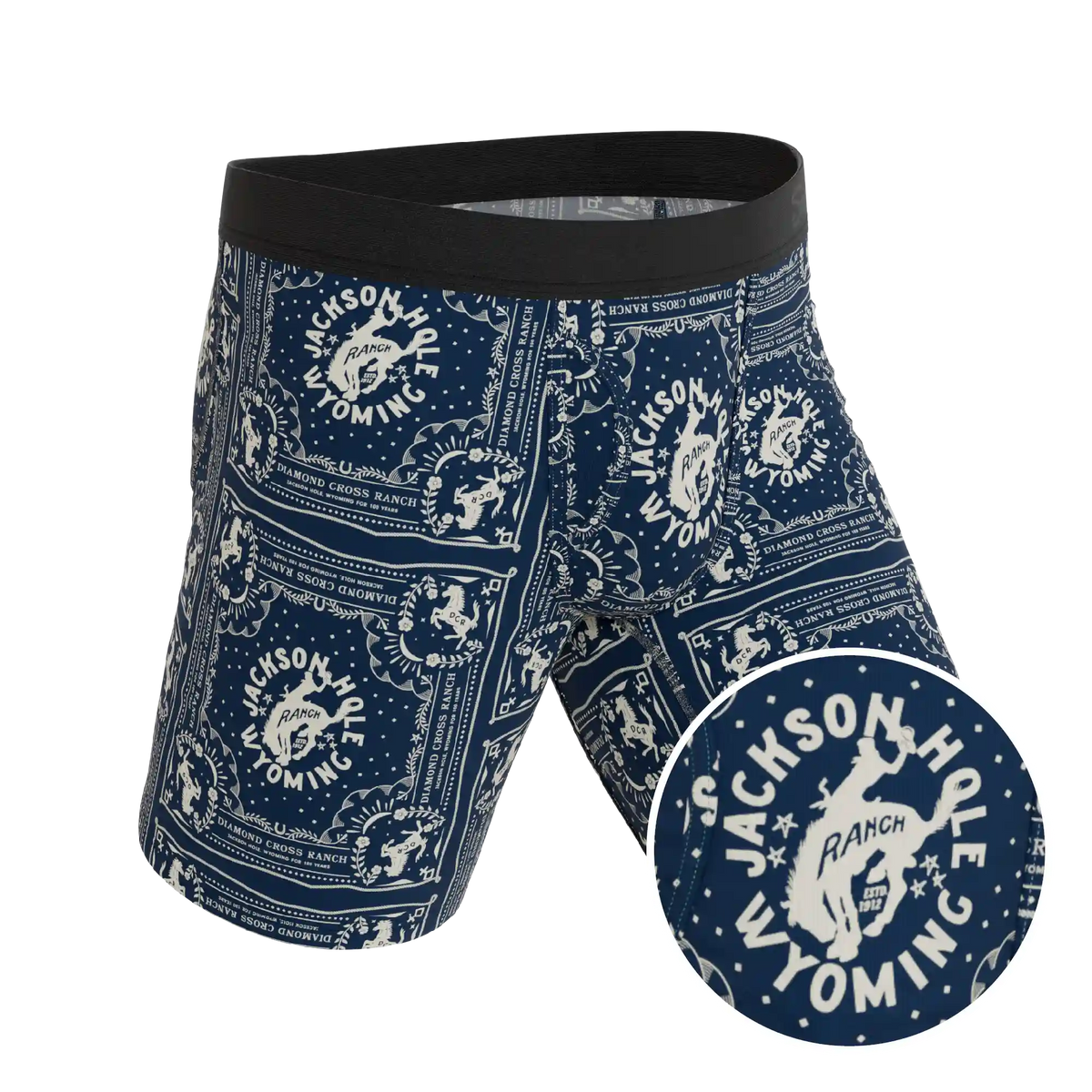 The Wrangle 'Em | Blue Bandana Shinesty x Diamond Cross Ranch Ball Hammock® Boxer - Long Leg
