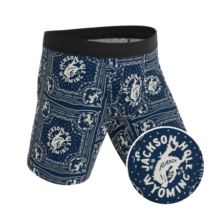 The Wrangle 'Em | Blue Bandana Shinesty x Diamond Cross Ranch Ball Hammock® Boxer - Long Leg