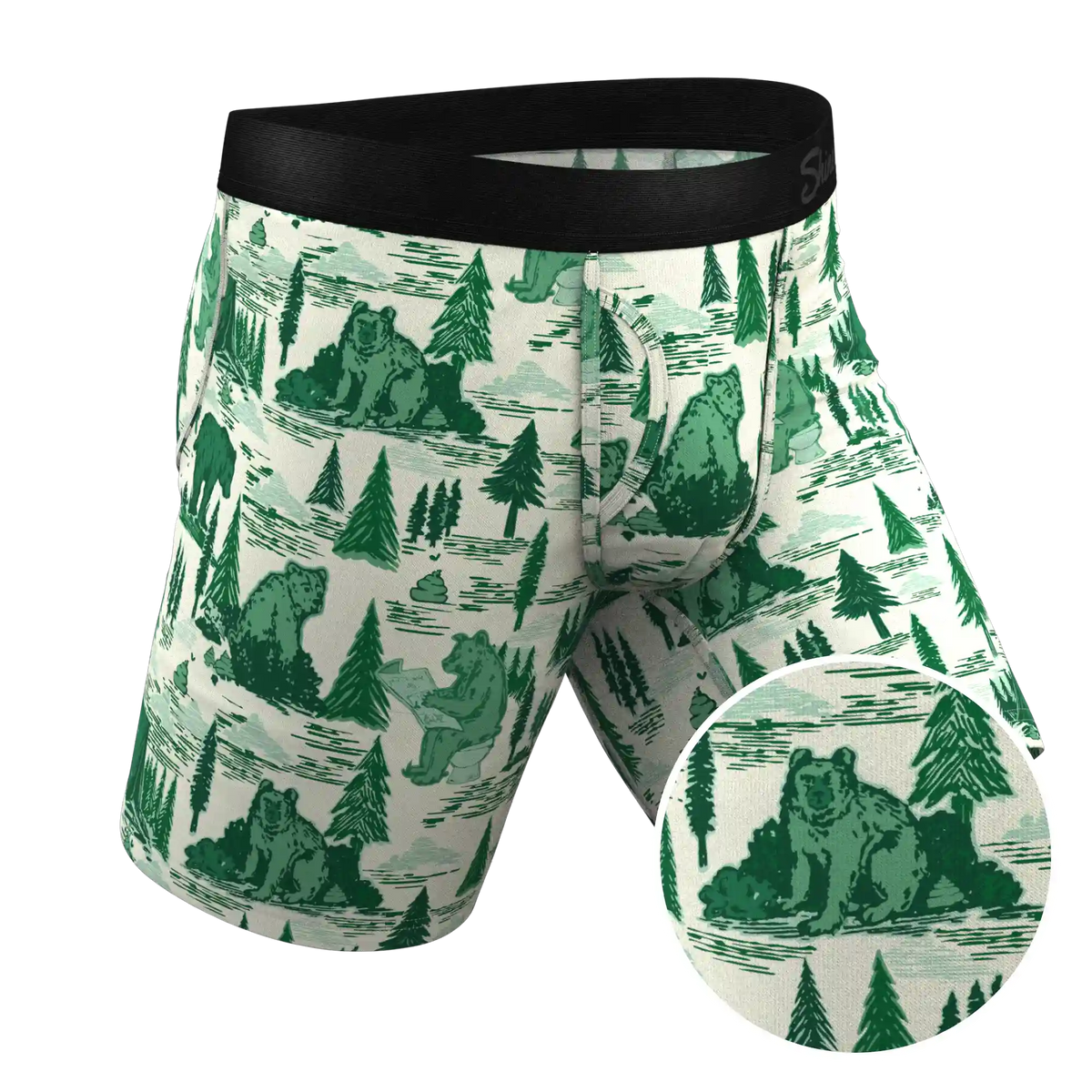 The Does A Bear | Green Toilet Bear Ball Hammock® Boxer - Long Leg